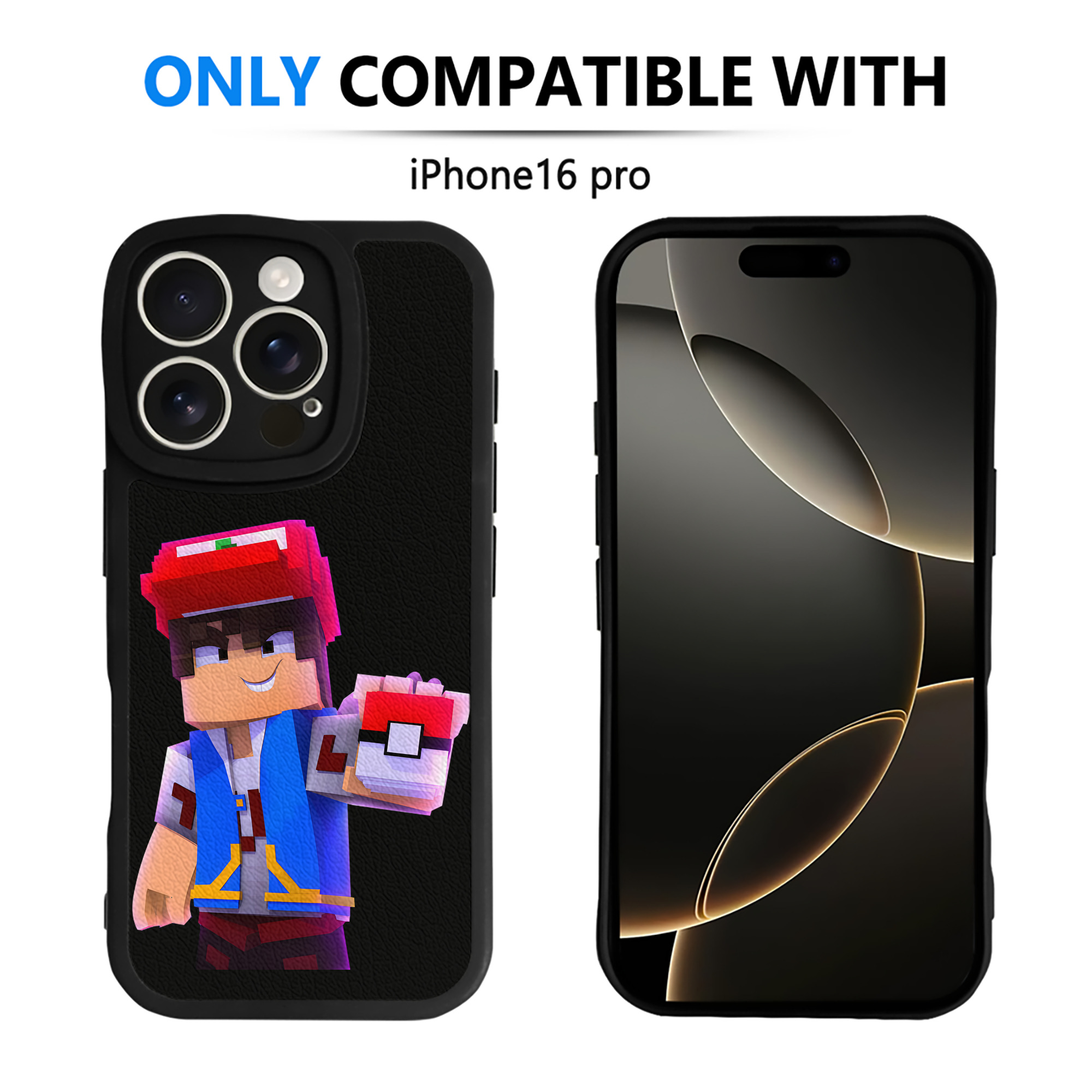 （画像用） マインクラフト ブロックの世界 Minecraft MC Block world 【iPhone 16シリーズ対応】シリコンスマホケース（レザー調） 材質：シリコン